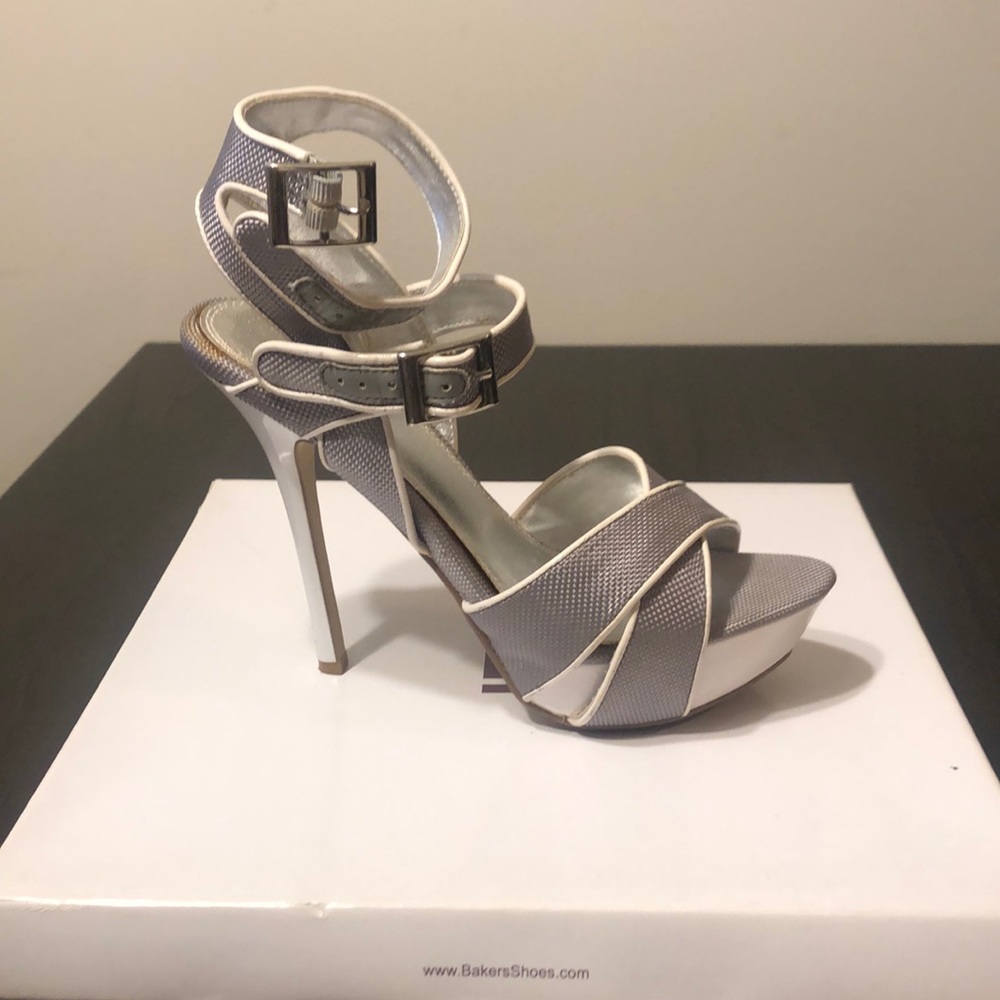 Gray and white Heel